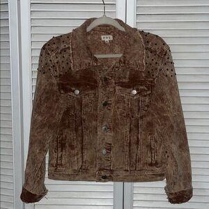 POL Studded Rock and Roll Corduroy Jacket.